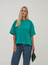 Sara Teal Premium Cotton Oversized T-Shirt
