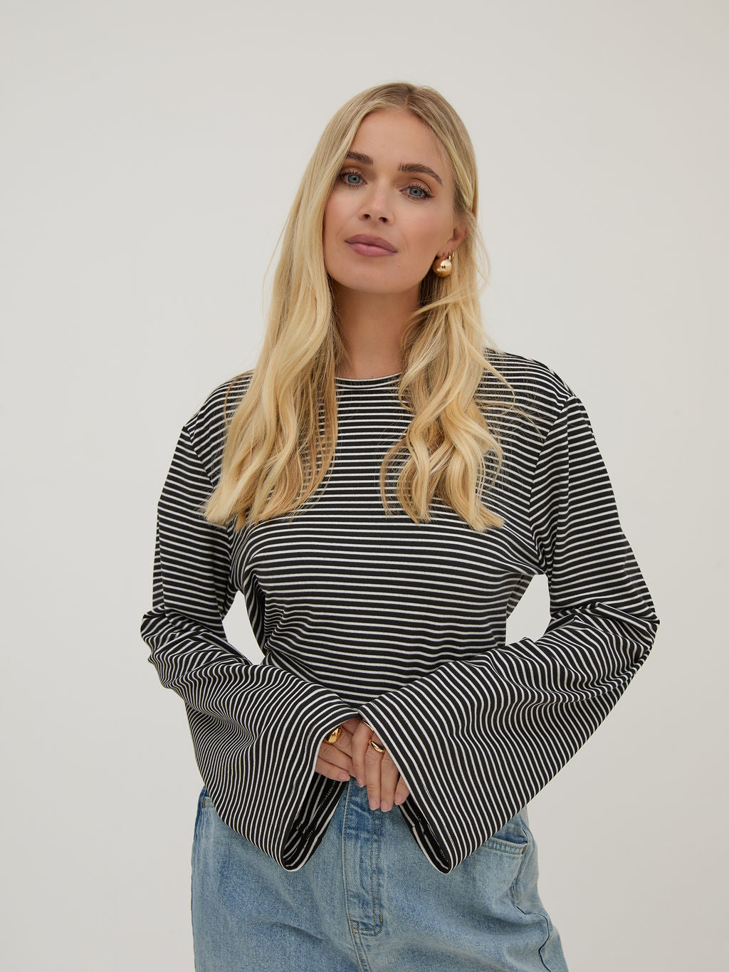 Celine Black & White Stripe Top