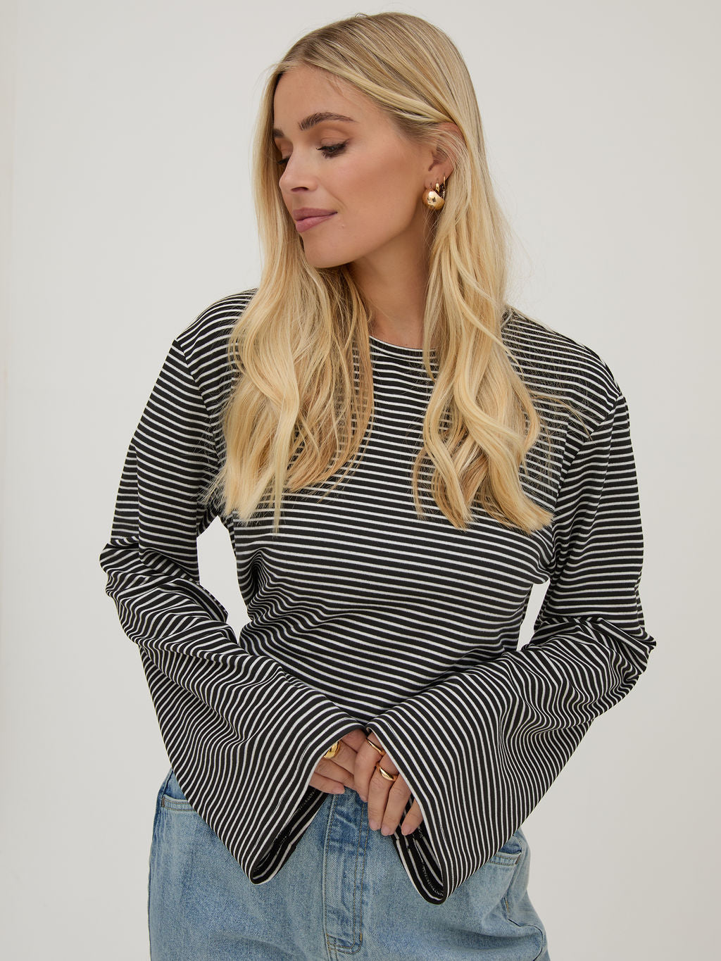 Celine Black & White Stripe Top