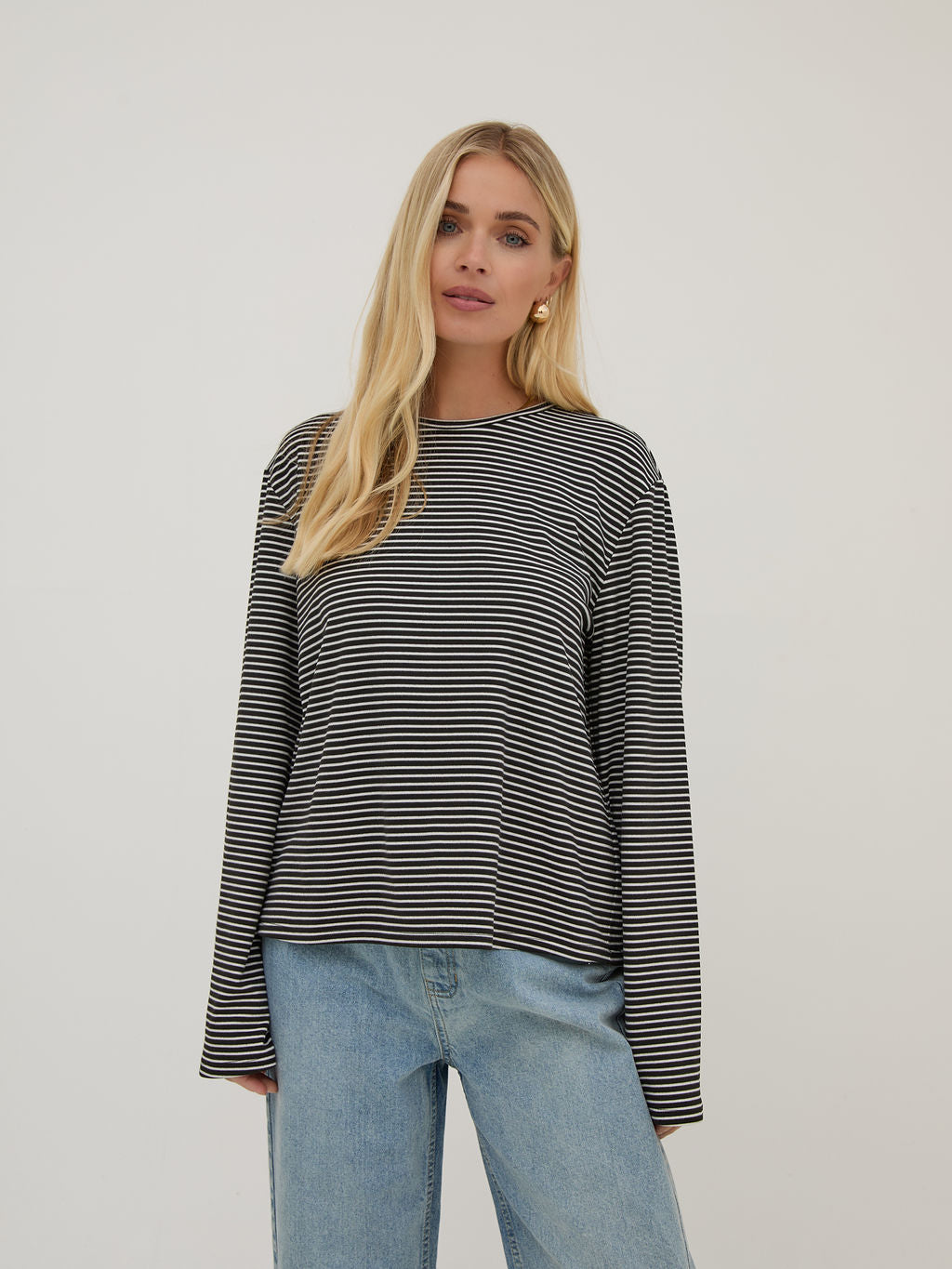 Celine Black & White Stripe Top
