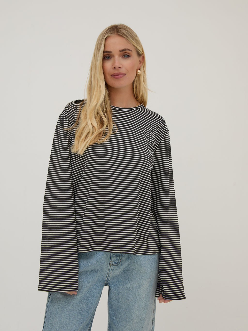 Celine Black & White Stripe Top
