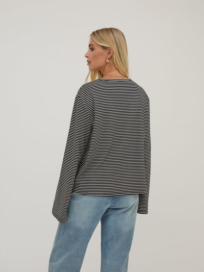 Celine Black & White Stripe Top