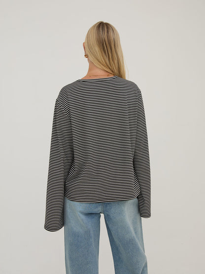 Celine Black & White Stripe Top