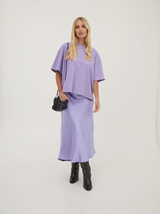 Sara Lilac Premium Oversized T-Shirt