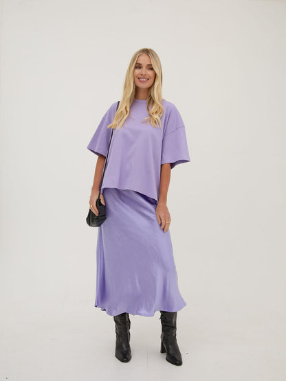 Sara Lilac Premium Oversized T-Shirt