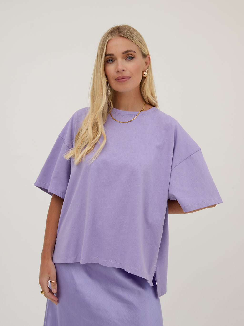 Sara Lilac Premium Oversized T-Shirt