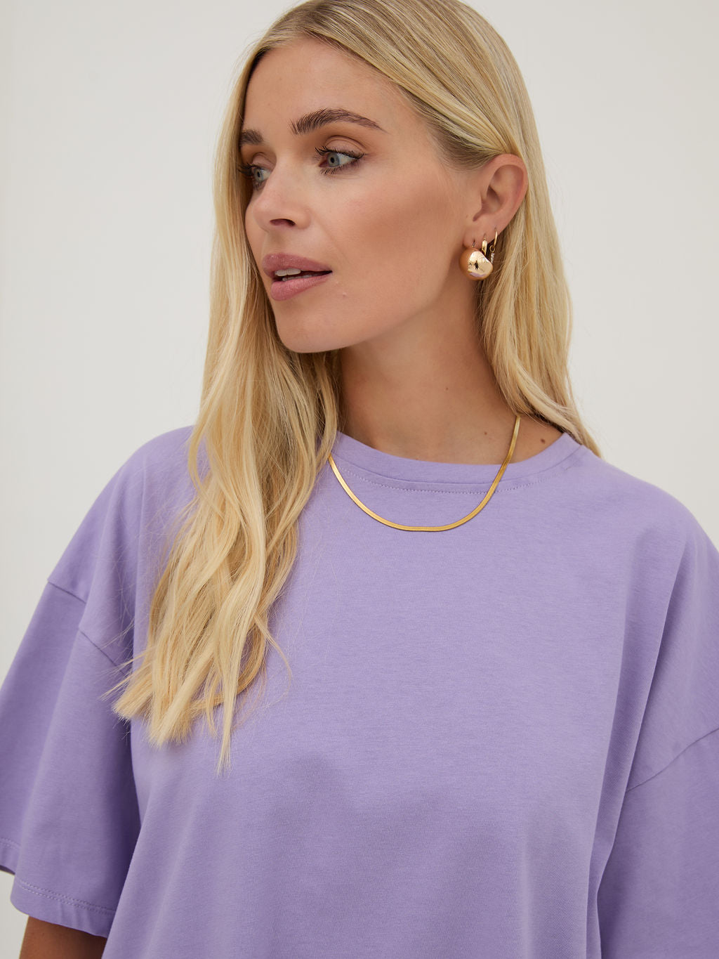 Sara Lilac Premium Oversized T-Shirt