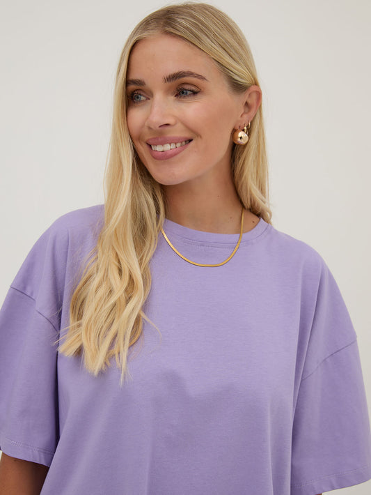Sara Lilac Premium Oversized T-Shirt