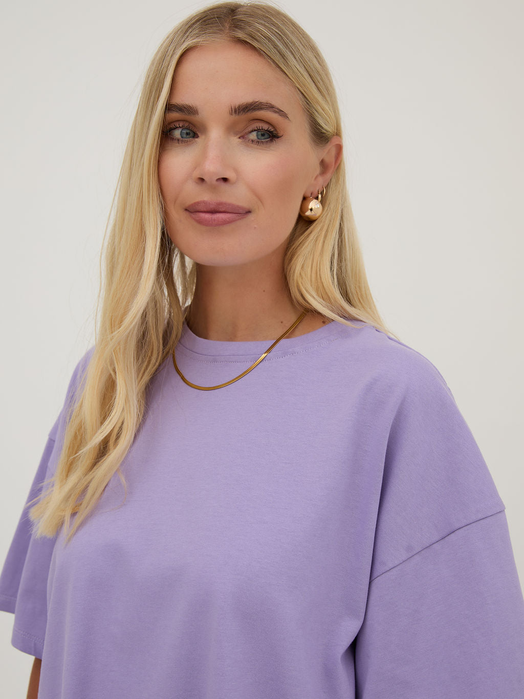 Sara Lilac Premium Oversized T-Shirt