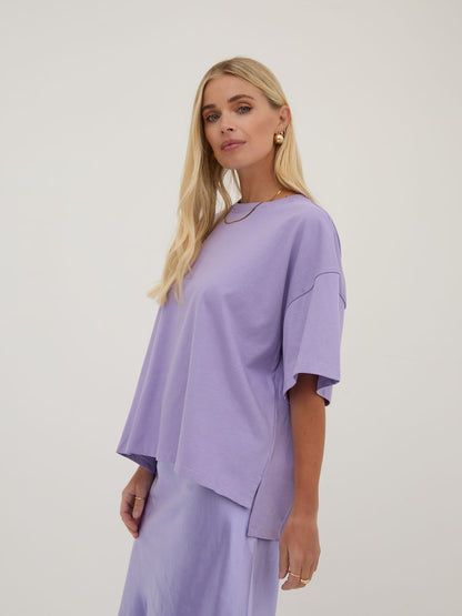 Sara Lilac Premium Oversized T-Shirt