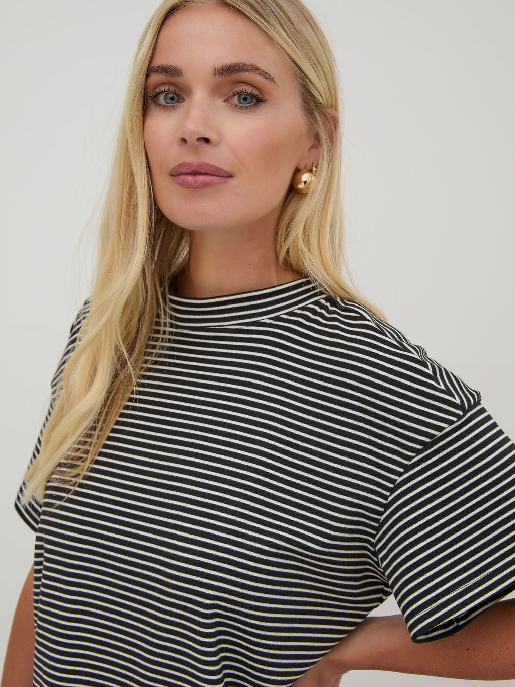 Ennis Black & White Stripe Top