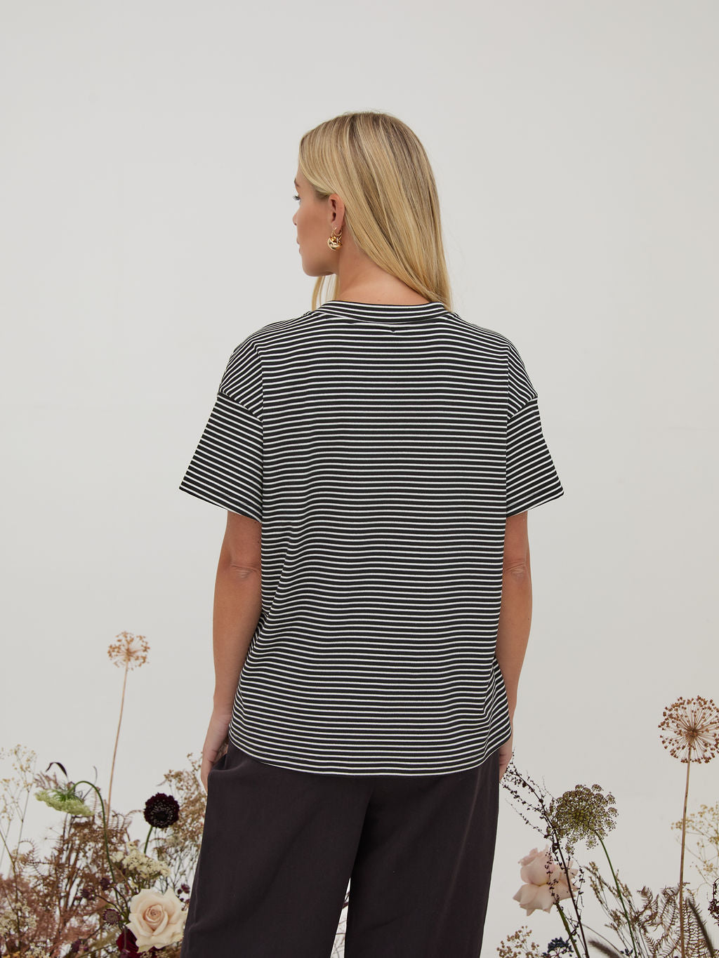 Ennis Black & White Stripe Top