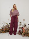 Ebba Burgundy Peached Trousers
