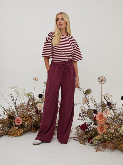 Ebba Burgundy Super Soft Trousers