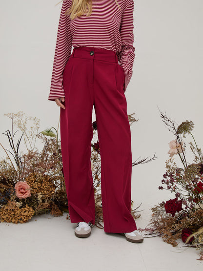 Celine Burgundy & Pink Stripe Super Soft Top