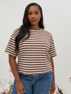 Sara Brown & Cream Stripe Super Soft T-Shirt
