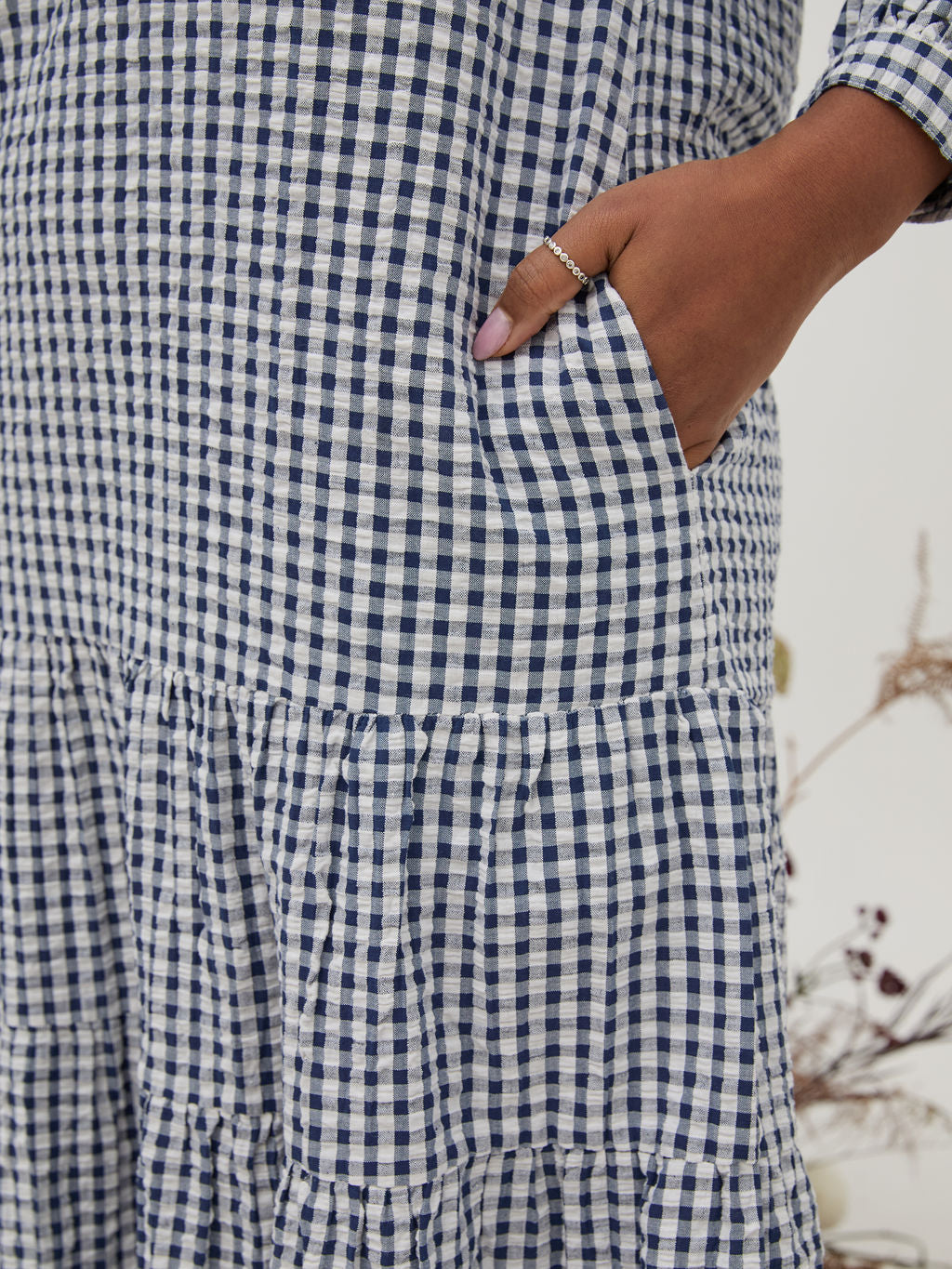 Joni Gingham Midi Dress