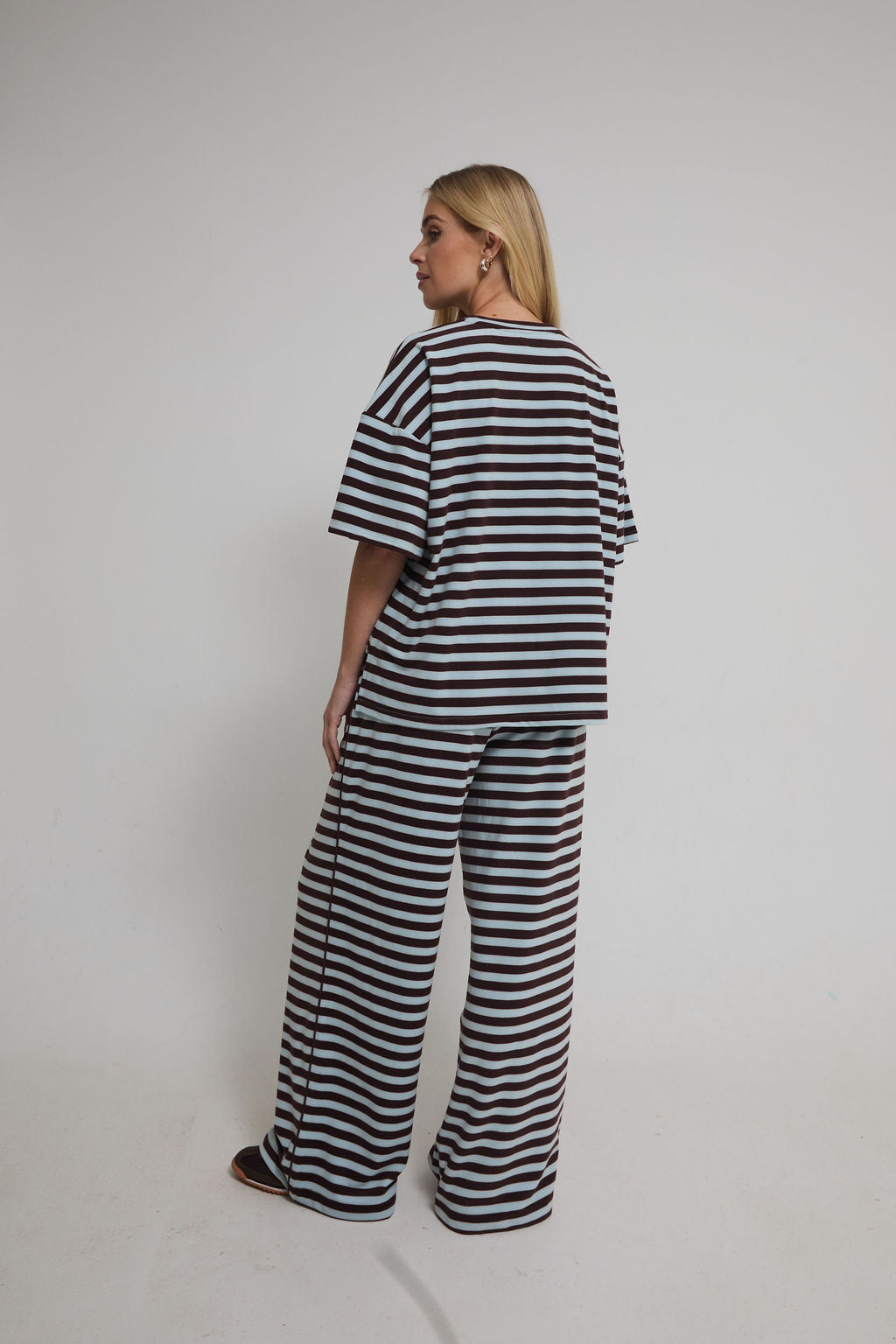 Sara Blue & Brown Stripe Super Soft T-Shirt