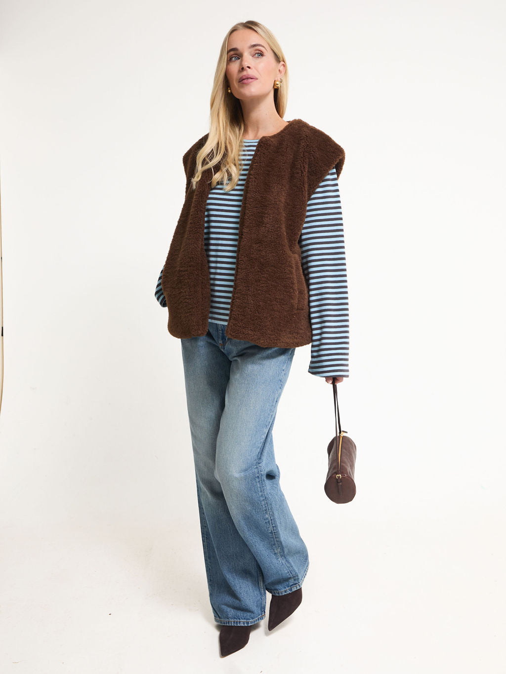 Juno Brown Teddy Gilet