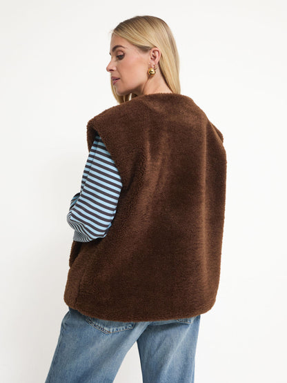 Juno Brown Teddy Gilet