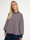 Cally Pink & Navy Stripe Top