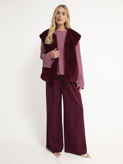 Juno Burgundy Teddy Gilet