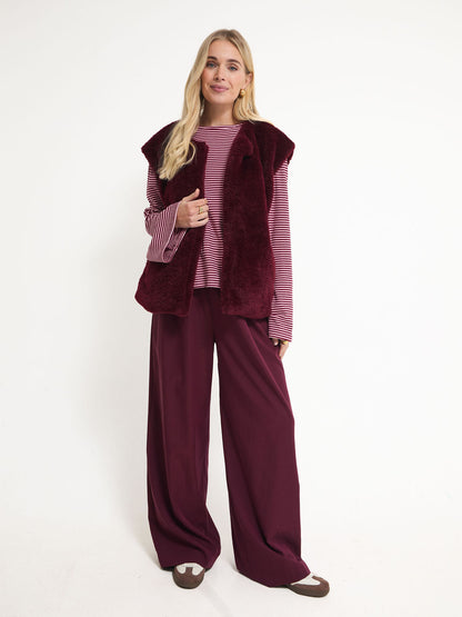 Juno Burgundy Teddy Gilet