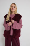 Juno Burgundy Teddy Gilet
