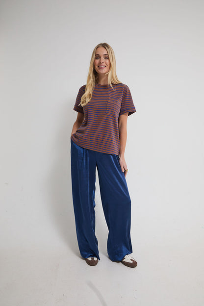 Ennis Brown & Blue Pocket T-Shirt