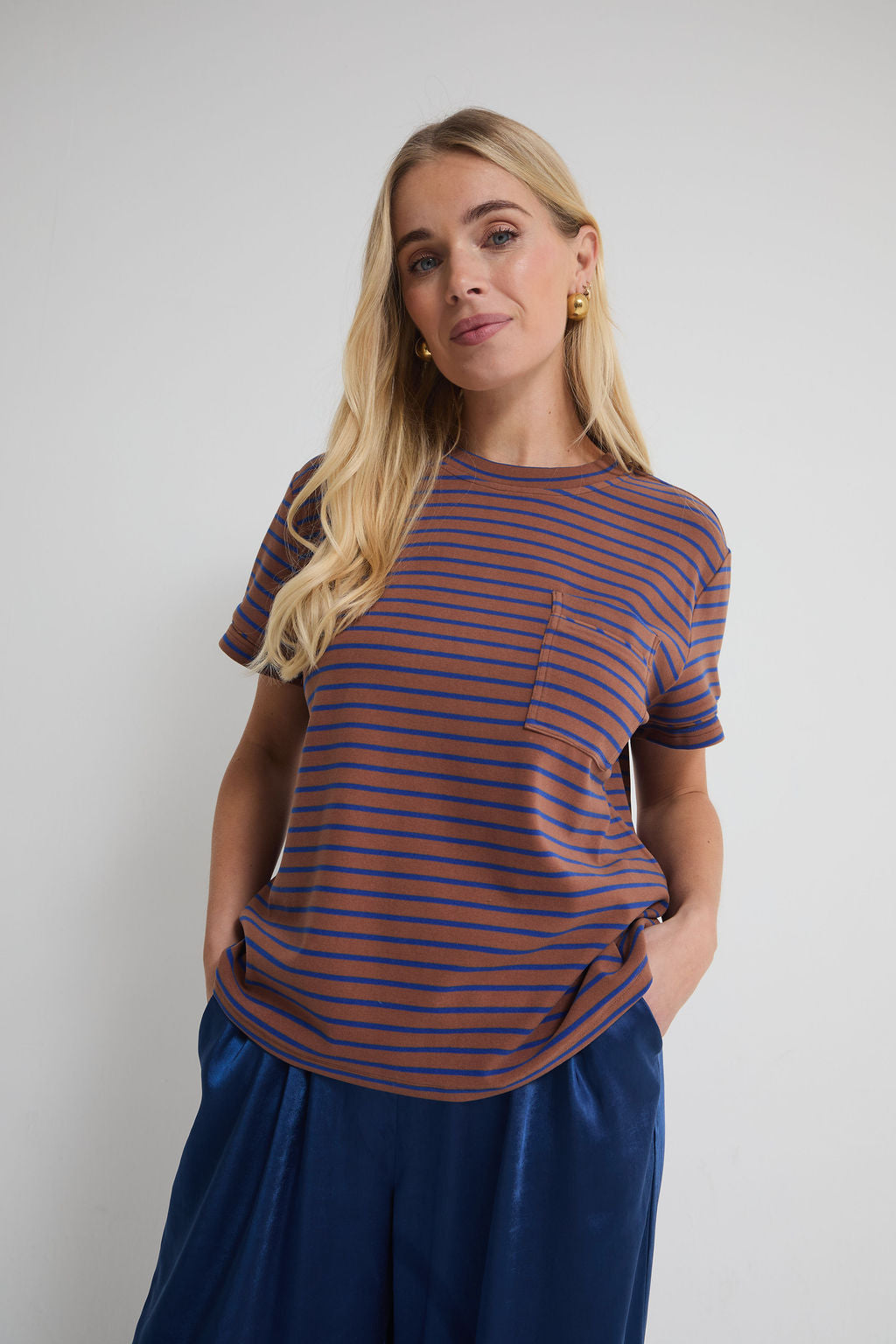 Ennis Brown & Blue Pocket T-Shirt