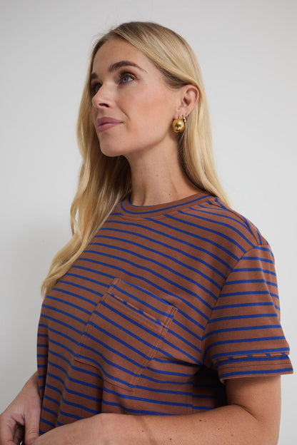 Ennis Brown & Blue Pocket T-Shirt