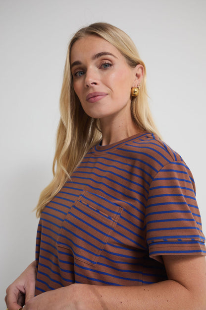 Ennis Brown & Blue Pocket T-Shirt