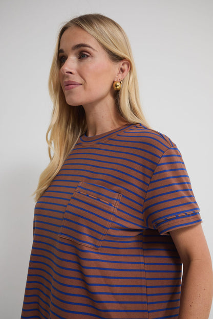 Ennis Brown & Blue Pocket T-Shirt
