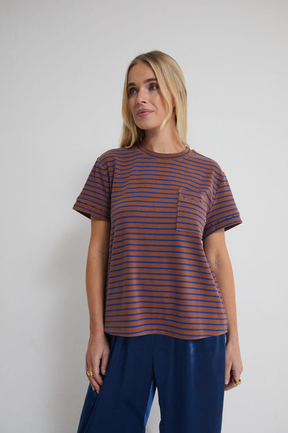 Ennis Brown & Blue Pocket T-Shirt