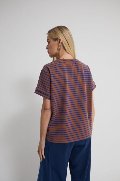 Ennis Brown & Blue Pocket T-Shirt