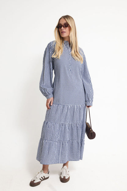 Joni Gingham Midi Dress