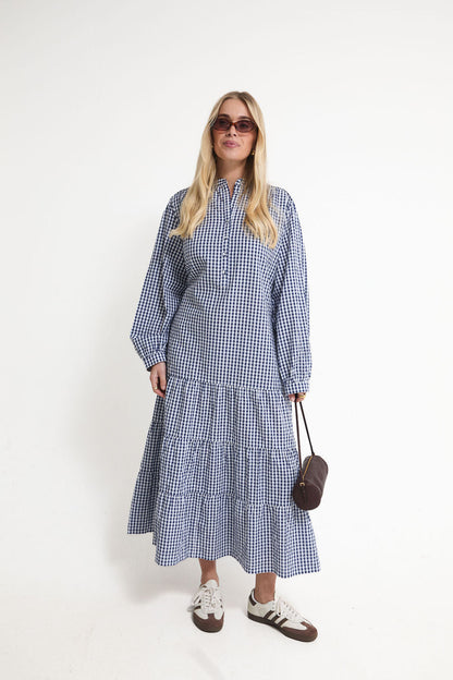 Joni Gingham Midi Dress