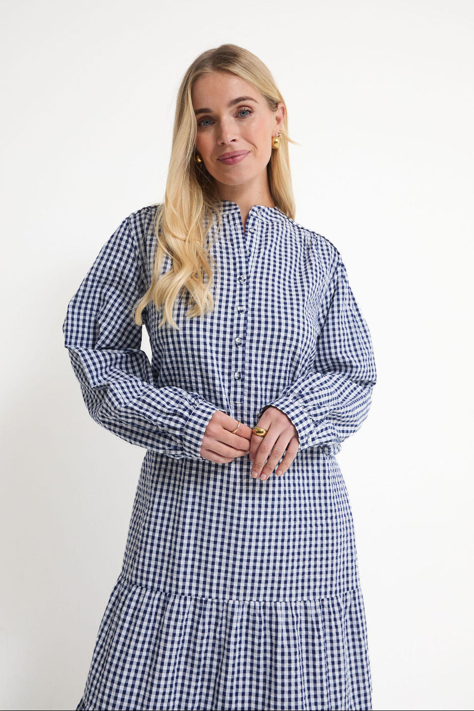 Joni Gingham Midi Dress