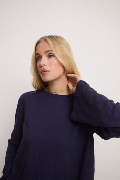 Celine Navy Cotton Top