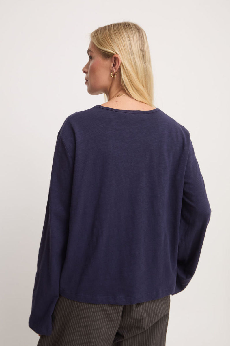 Celine Navy Cotton Top