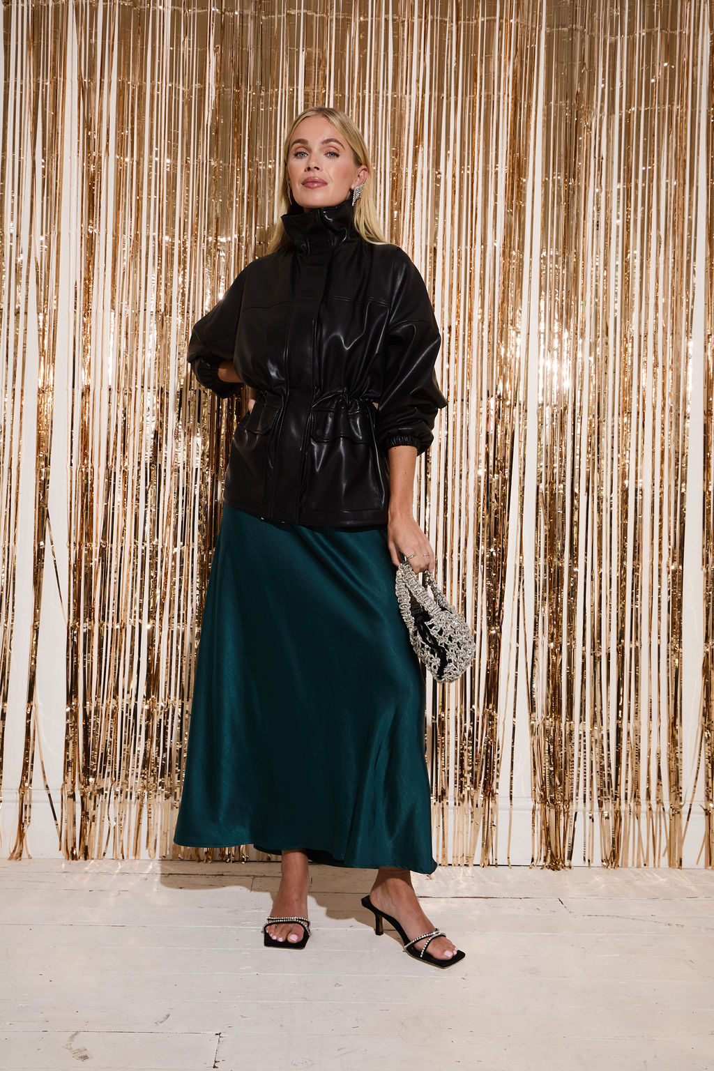 Angel Teal Satin Skirt