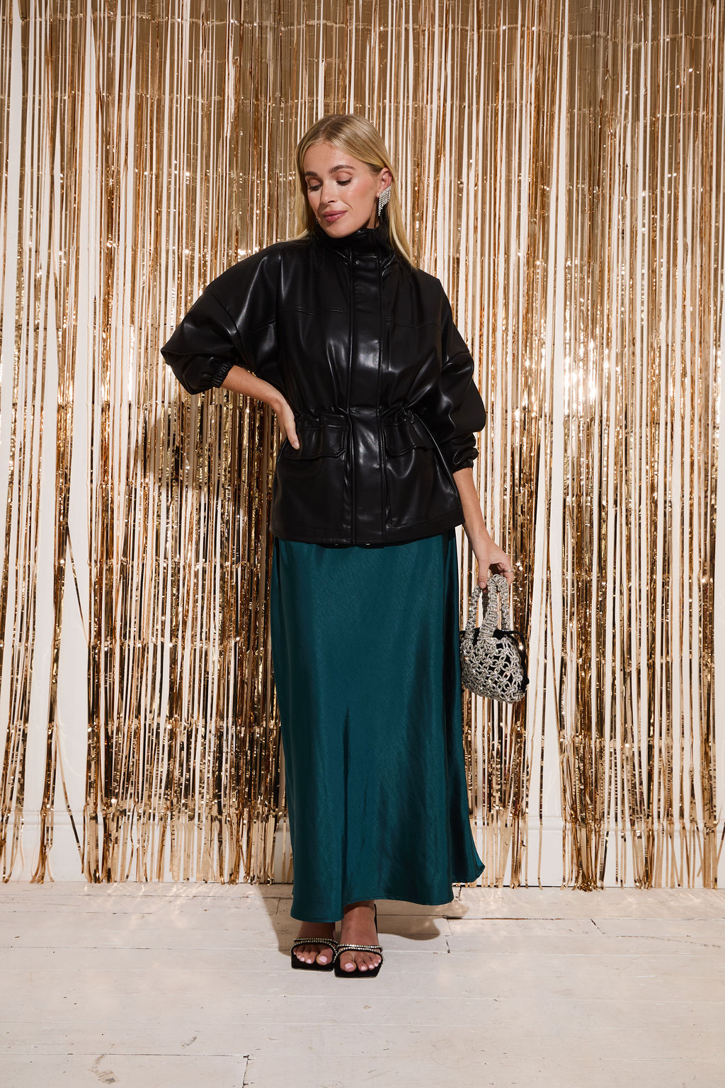 Angel Teal Satin Skirt