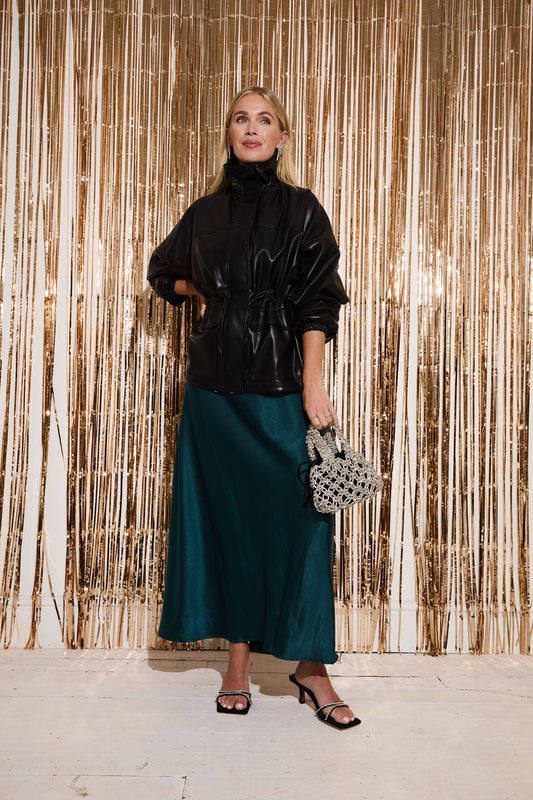 Angel Teal Satin Skirt