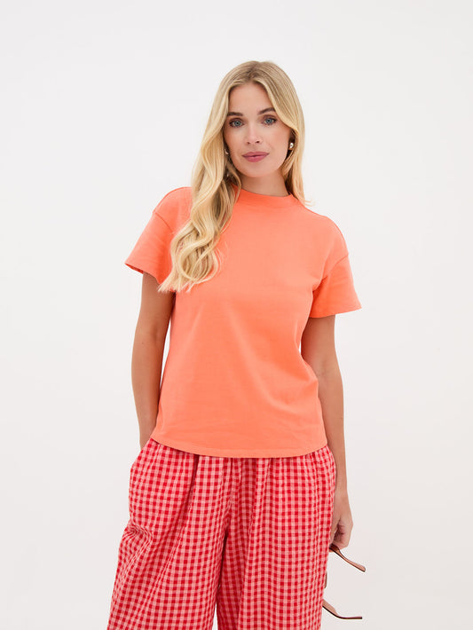Ennis Orange Relaxed Cotton T-Shirt