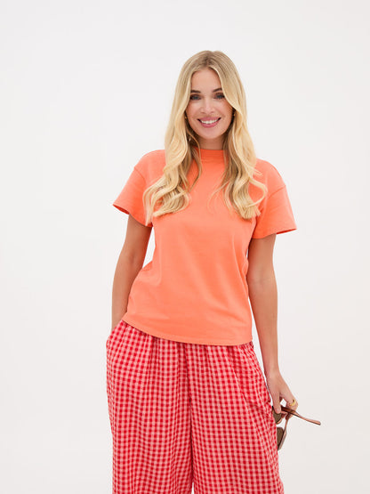 Ennis Orange Relaxed Cotton T-Shirt
