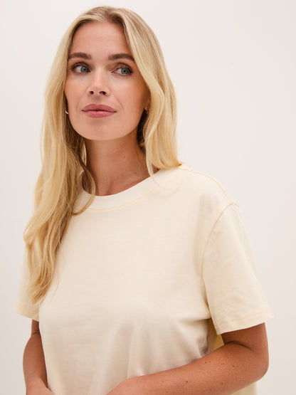 Ennis Cream Relaxed Cotton T-Shirt