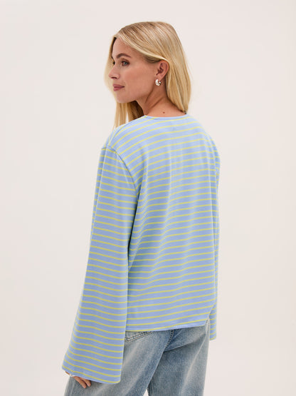 Celine Blue & Yellow Stripe Super Soft Top