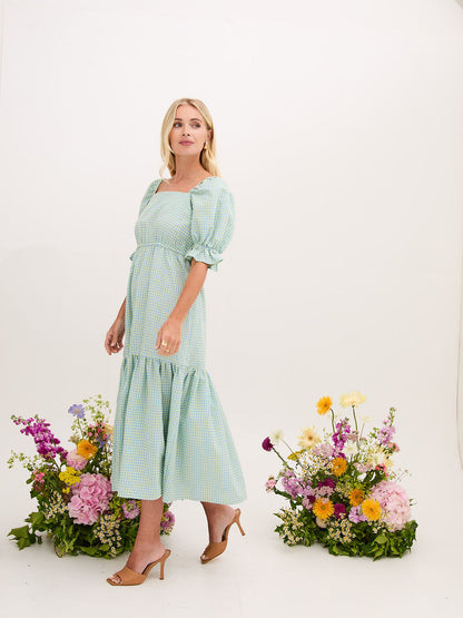 Eliza Gingham Midi Dress