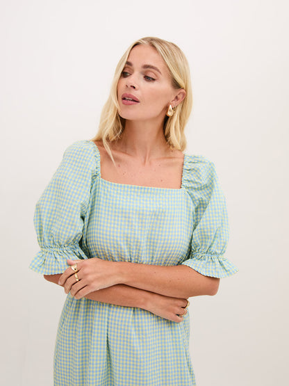 Eliza Gingham Midi Dress