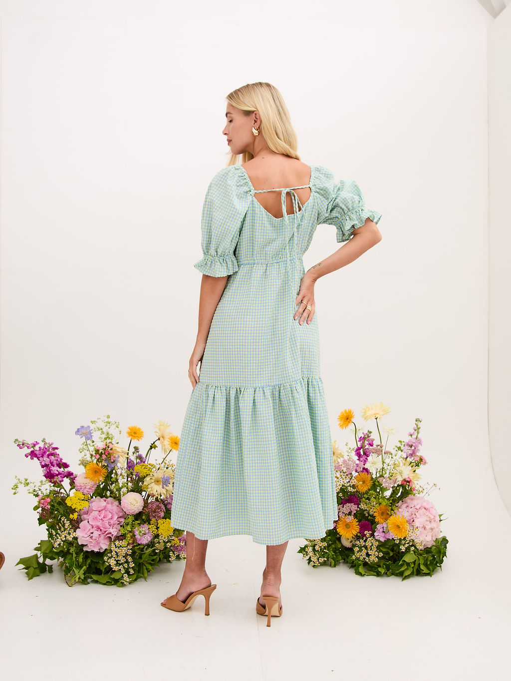Eliza Gingham Midi Dress